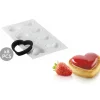 Kit Moule Silicone 8 Tartelettes Cœur 8 x 7 cm Silikomart Professional