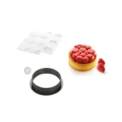 Kit Moule Silicone 6 Tartelettes Ø 80mm Paradis Silikomart Professional