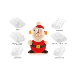 Kit Moules Chocolat Père Noël en PVC 18,8 cm x H 24,8 cm (x5) Silikomart Professional