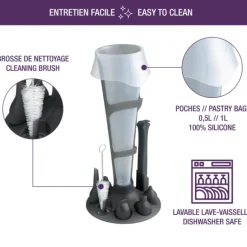 Kit Poches à Douille Silicone + 6 Douilles Mastrad