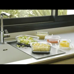 Lot 5 Boîtes de Conservation en Verre Pebbly