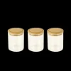 Lot 3 Pots à Épices en Verre et Bambou 190 ml Pebbly