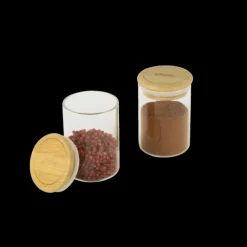 Lot 3 Pots à Épices en Verre et Bambou 190 ml Pebbly