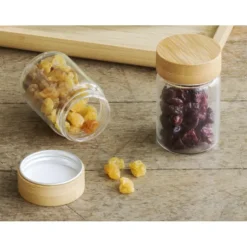 Lot 3 Pots en Verre et Bambou 75 ml Pebbly