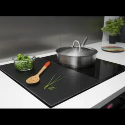 Lot 2 Protections Plaque de Cuisson en Verre Noir Pebbly