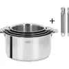Lot de 4 Casseroles inox Casteline avec 2 Poignées Zénith Amovibles Cristel