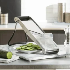 Mandoline Professionnelle Compact-PRO Inox 2 Peignes Effileurs Bron Coucke