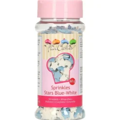 Mini Etoiles Bleues et Blanches en sucre 60 g Funcakes
