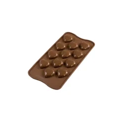 Moule à Chocolat 12 Cœurs Bombés Easy Choc - Silicone Spécial Chocolat
