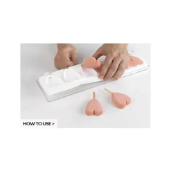Moule à glace silicone 12 mini coeurs avec bâtonnets SilikoMart