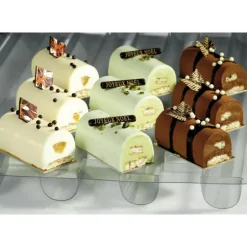 Moule 2 inserts ou mini Bûches 1/2 ronde Thermoformé (x10)