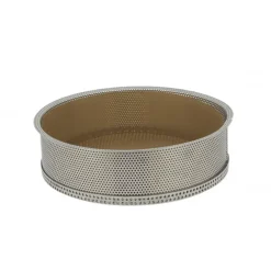 Moule à Manqué Rond Inox Perforé Amovible Ø 24 cm x H 6,5 cm De Buyer