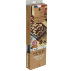 Moule à Tarte Rectangulaire Inox Perforé Amovible 35 x 10 cm x H 3,5 cm De Buyer