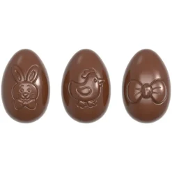 Moule Chocolat Oeuf Motifs Pâques 6,2 cm (x12) Chocolate World