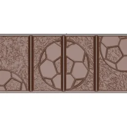 Moule Chocolat Tablette Football 11,4 x 5 cm x H 0,95 cm (x4) Chocolate World