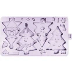 Moule en Silicone 4 Personnages Sapin de Noël Karen Davies