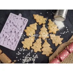 Moule en Silicone 4 Personnages Sapin de Noël Karen Davies