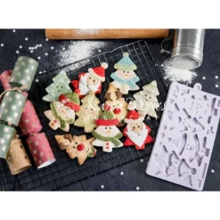 Moule en Silicone 4 Personnages Sapin de Noël Karen Davies