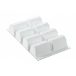 Moule Silicone 8 Bûchettes 7,5 cm x 5 cm Silikomart Professional