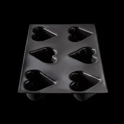 Moule Silicone 6 Cœurs Bombés 7,5 x 6,5 cm Flexipan Demarle