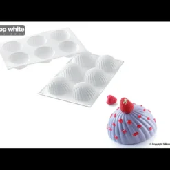 Moule Silicone 6 Demi Sphères Vrillées Ø 75 mm SilikoMart Professional