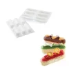 Moule Silicone 6 Eclairs 129 x 40 x h35 mm 140ml SilikoMart Professional