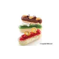 Moule Silicone 6 Eclairs 129 x 40 x h35 mm 140ml SilikoMart Professional