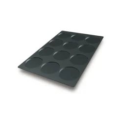 Moule Silicone 12 Fonds de Tarte Biscuit Ø12 x 1 cm 112ml SilikoMart Professional