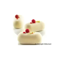 Moule Silicone 8 Ovales Bombés 8,2 x 4,3 cm 81ml SilikoMart Professional