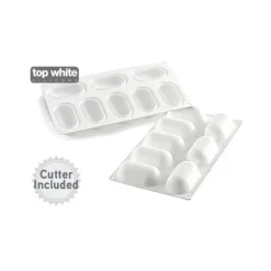 Moule Silicone 8 Ovales Bombés 8,2 x 4,3 cm 81ml SilikoMart Professional