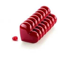 Moule Silicone Bûche Cœur 24,8 x 8,8 x H 8 cm Silikomart