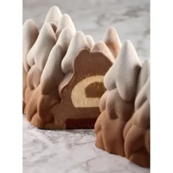 Moule Silicone Bûche Sapin Enneigé 25 x 9 cm x H 9,5 cm Pavoni