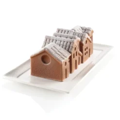 Moule Silicone Bûche Winter Village 21,8 x 8,8 x H 8 cm Silikomart