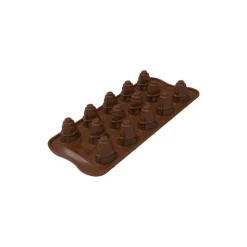 Moule Silicone Bonhomme de Neige Chocolat Ø 2,6 x H 3,5 cm Easy Choc (x14) Silikomart