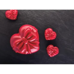 Moule Silicone Cadeau Coeur 7,3 x 6,6 cm x H 3,6 cm (x12) Pavoflex