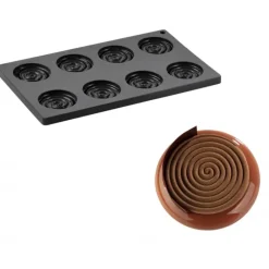 Moule Silicone Décor Hypnose Ø 6 cm x H 1 cm (x8) Pavoni