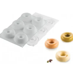 Moule Silicone Donuts Gourmands Ø 7,2 cm x H 2,7 cm (x6) Silikomart Professional