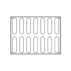 Moule Silicone Pastel 12,5 x 2,8 cm x H 2,8 cm (x14) Pavoflex