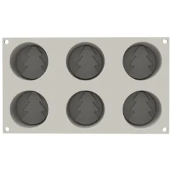 Moule Silicone Sapin Mini Hiver Ø 7 x H 3 cm (x6) Silikomart