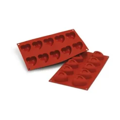 Moule Silicone Savarins Coeurs 5,6 x 5,2 cm (x10) Silikomart