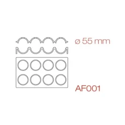 Moule Silicone Sphère 30 x 17,5 cm Ø 5.5 cm (x8) Pavoni