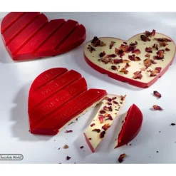 Moule Tablette Chocolat Cœur 12,5 x 11 cm (x2) Chocolate World