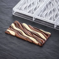 Moule Tablette Chocolat Fluid Vallée 15,4 x 7,7 x H 1,1 cm (x3) Pavoni