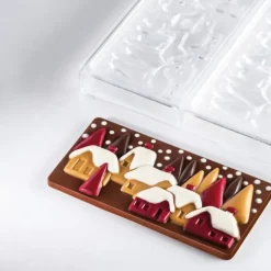 Moule Tablette Chocolat Village De Noël 15,4 x 7,7 Pavoni