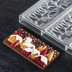 Moule Tablette Chocolat Village De Noël 15,4 x 7,7 Pavoni