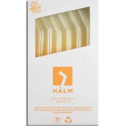 Paille Réutilisable en Verre 23cm courbée x6 HALM