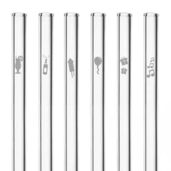Paille Réutilisable en Verre Fêtes 20cm droite x6 HALM
