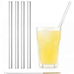 Paille Réutilisable en Verre 23cm droite x4 HALM
