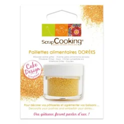 Paillettes Alimentaires dorées 5g Scrapcooking