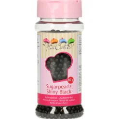Perles de sucre Noir Brillant 80g Funcakes